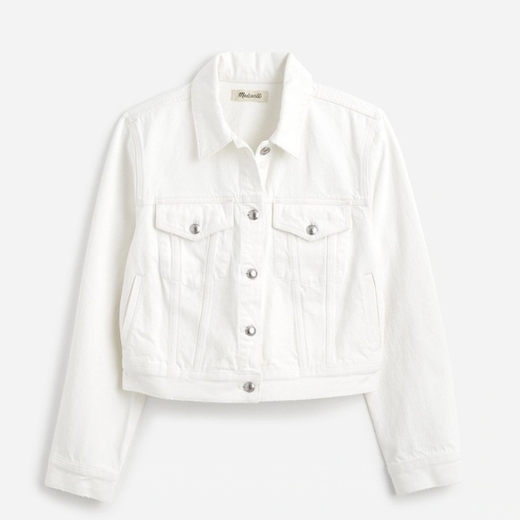 Madewell White Crop Jean Trucker Jacket Women’s Size Small NEW - Picture 6 of 13